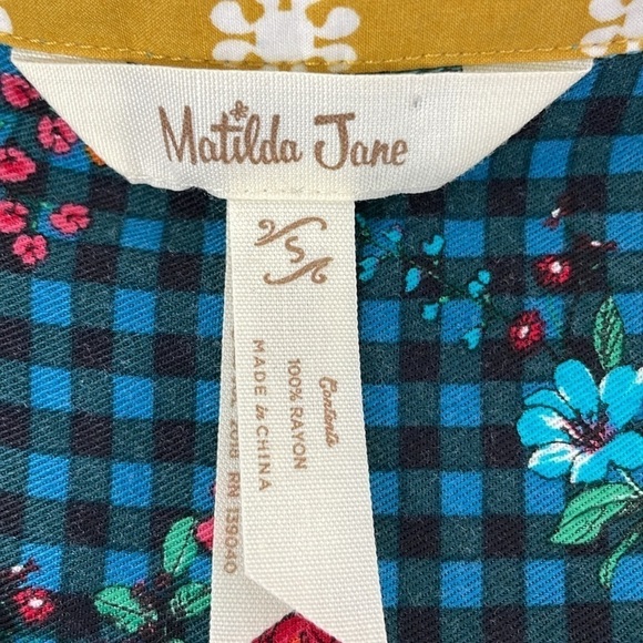 Matilda Jane Dress Women's Small Blue Green Floral Long Sleeve - Picture 13 of 17